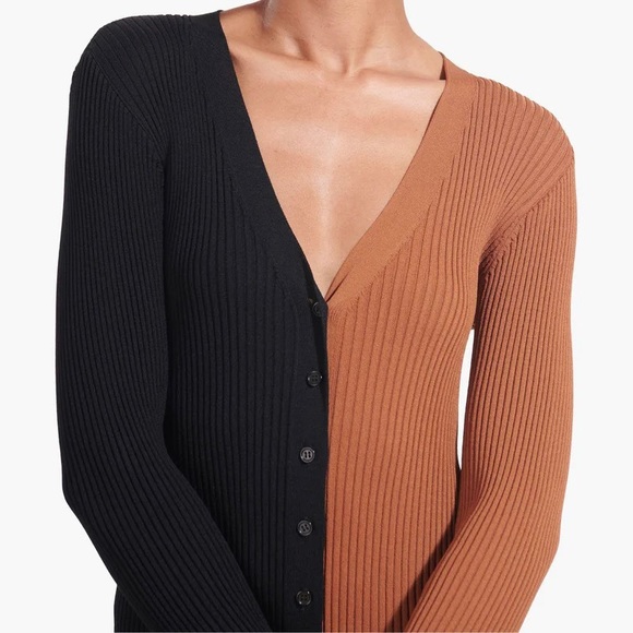 STAUD Shoko Sweater Tan Black / XS - Picture 4 of 6